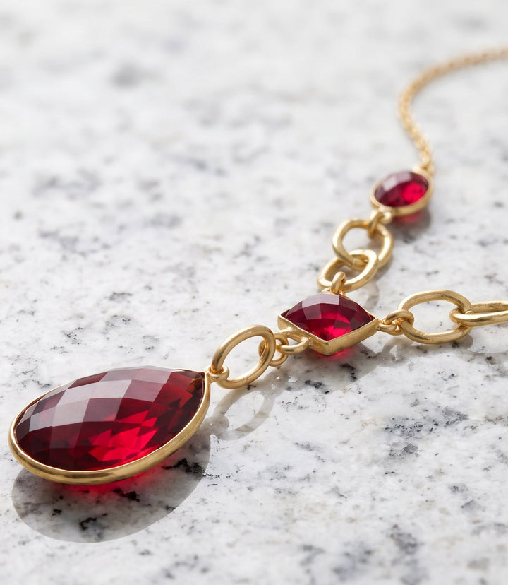 Ruby Teardrop Necklace