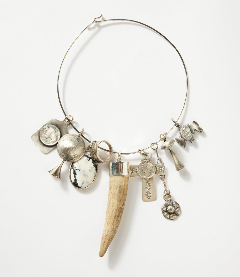 White Buffalo, Horn, Mercury Dime, Charm Necklace