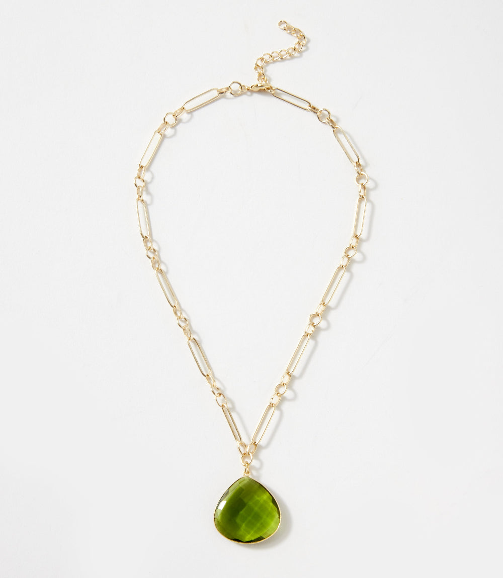 Peridot Quartz Pendant Necklace