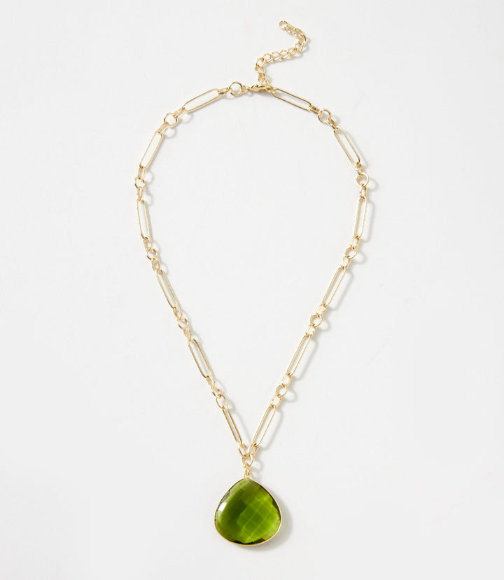 Peridot Quartz Pendant Necklace