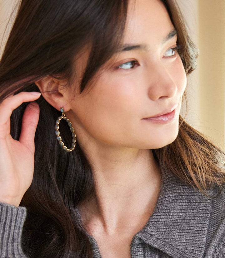 Gemstone Hoop Earrings