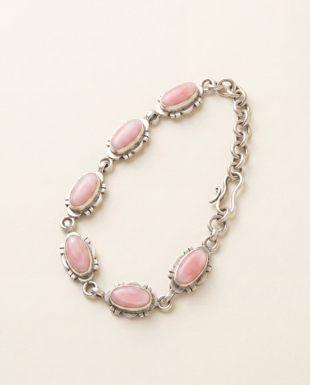 Pink Conch Station Link Bracelet