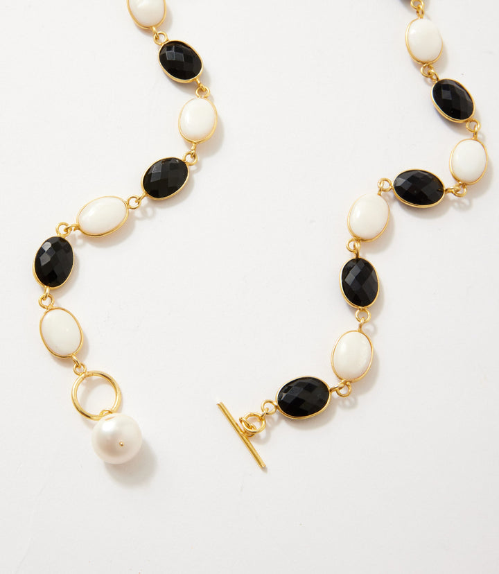 Black And White Toggle Necklace