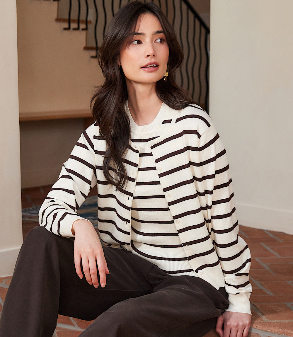 Stripe Cardigan Sweater