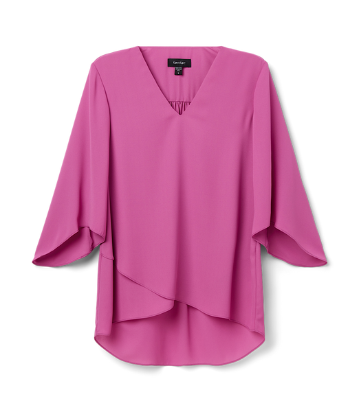 Tulip Petite Size Bracelet Sleeve Asymmetric Top | Karen Kane Tulip Petite Size Bracelet Sleeve Asymmetric Top | Karen Kane