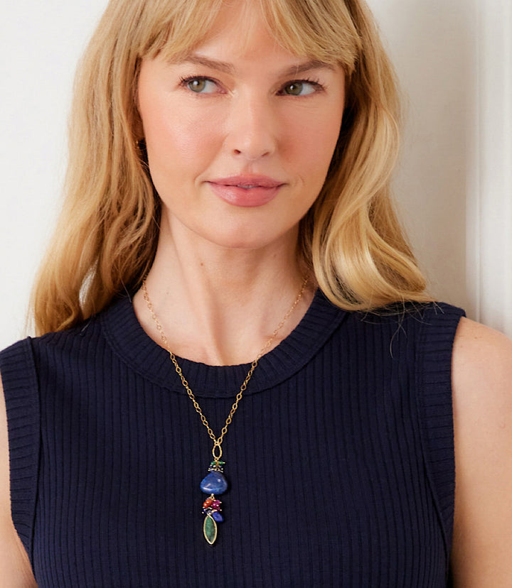 Gemstone Cluster Necklace