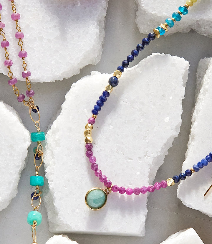 Aurora Beaded Gemstone Necklace