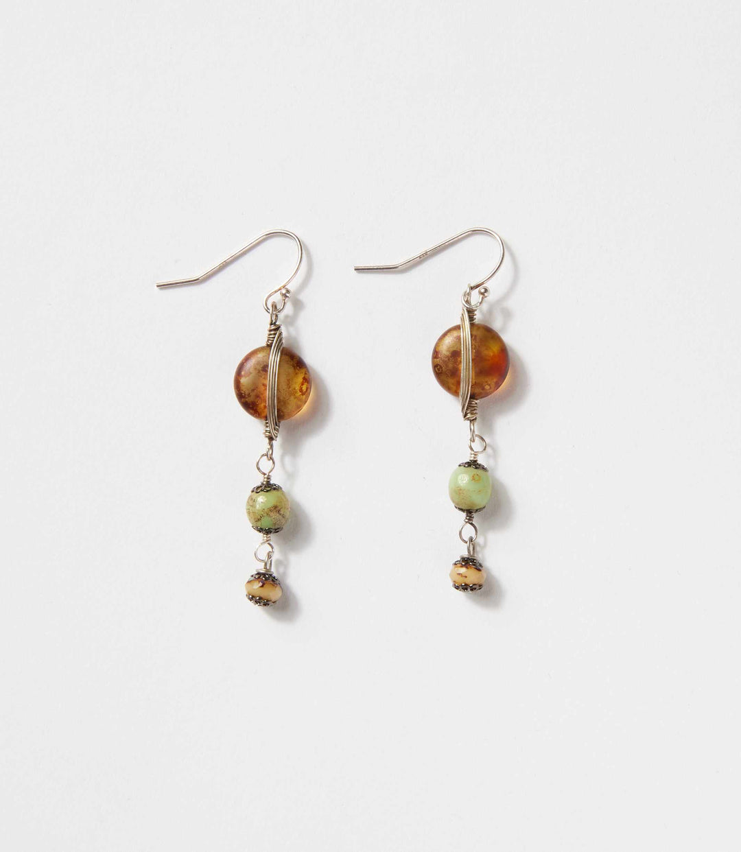 Antique Glass Cascading Dangle Earrings