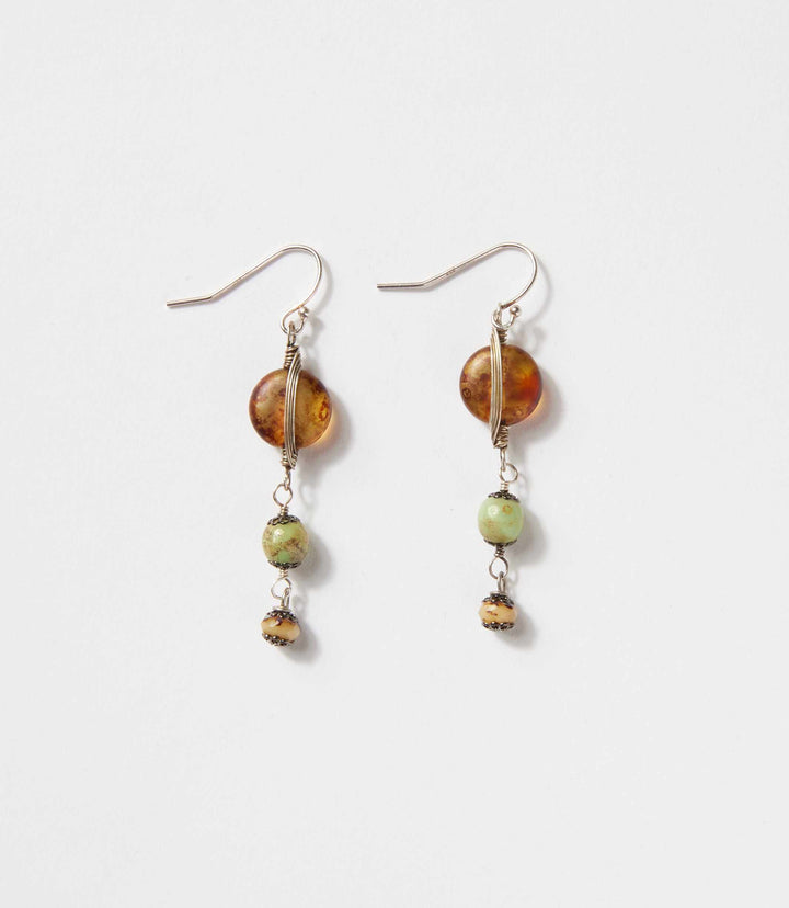 Antique Glass Cascading Dangle Earrings