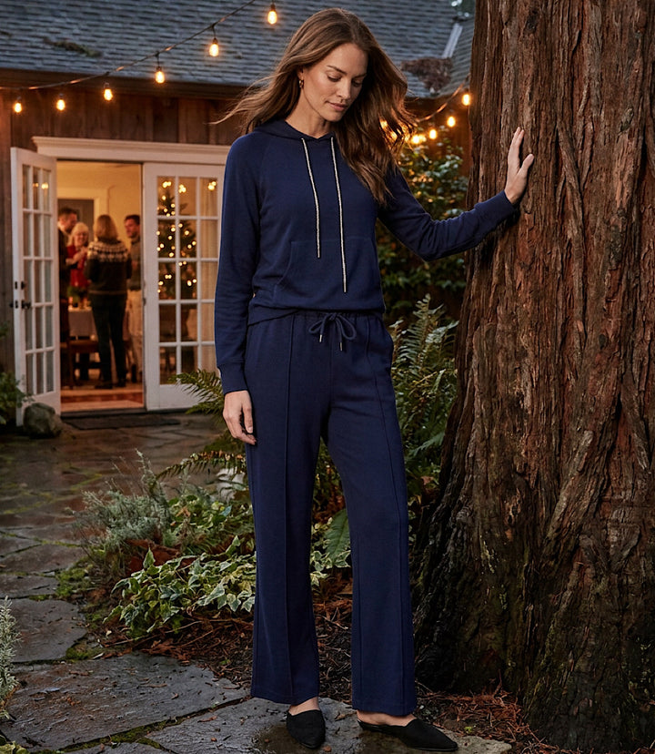 Drawstring Pintuck Sweatpants