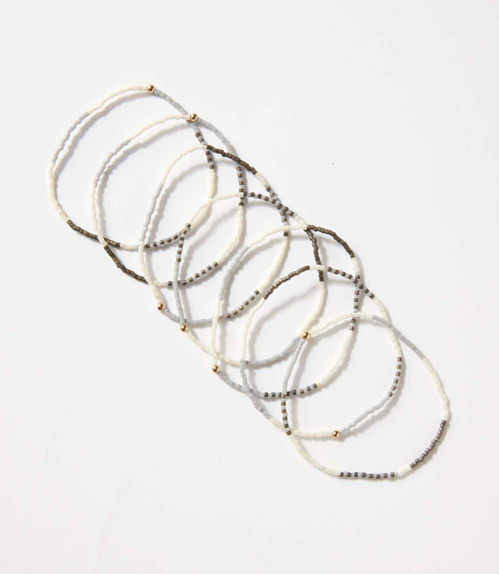 Beaded Bracelets, Stack Of 7