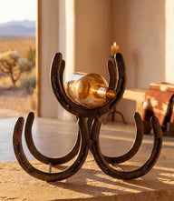 Cast Iron Horseshoe Wine Rack
