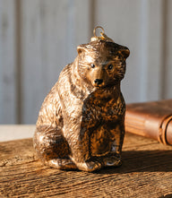 Vintage Bear Glass Ornament