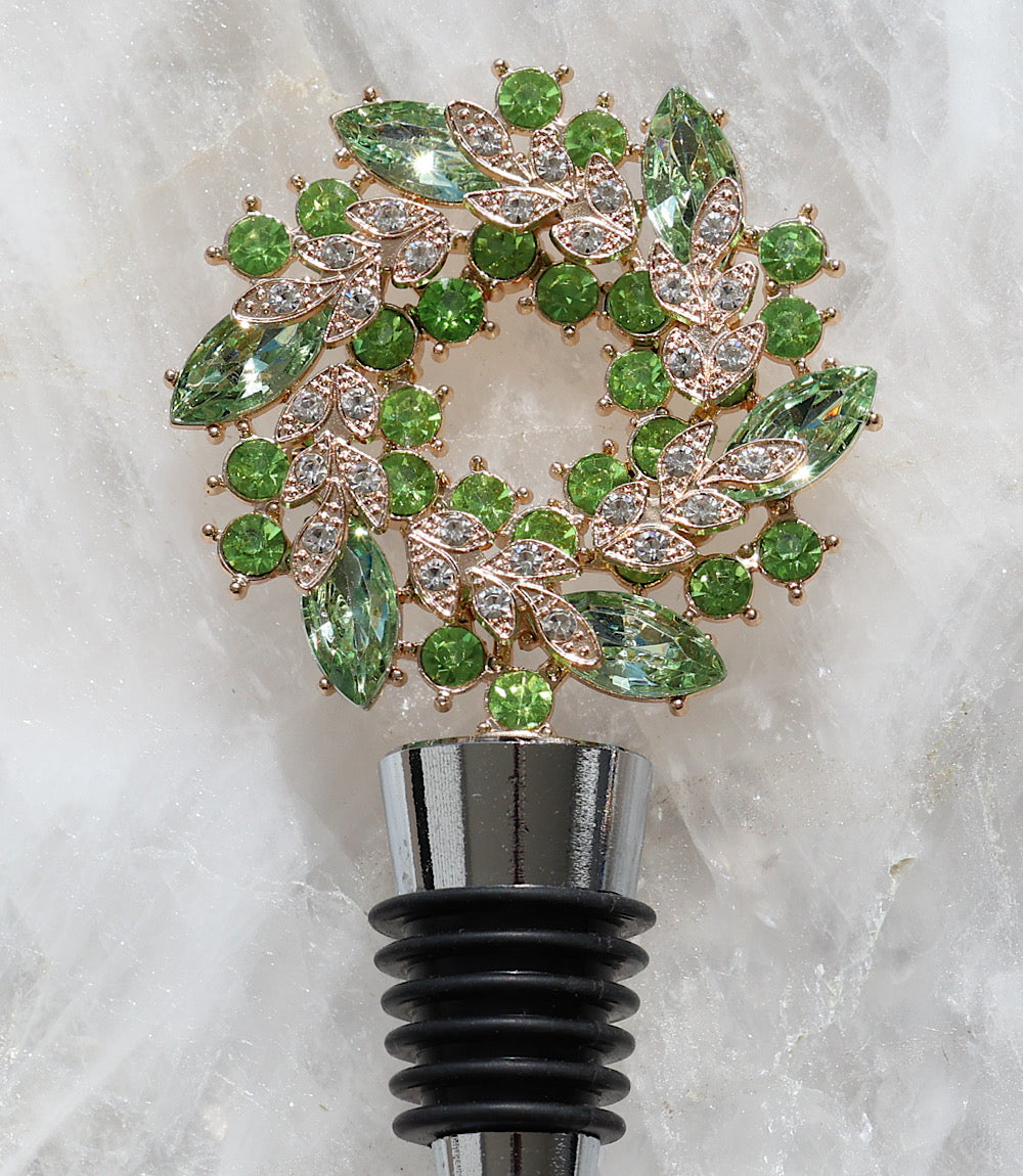 Jeweled Wreath Bottle Stopper