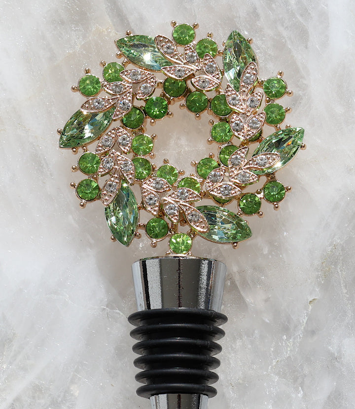 Jeweled Wreath Bottle Stopper