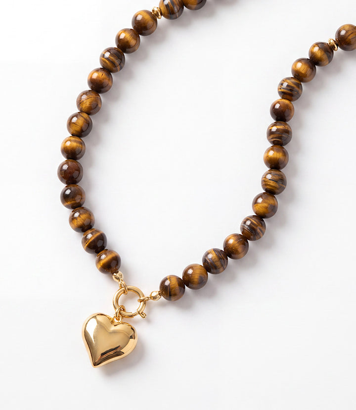Beaded Heart Toggle Necklace