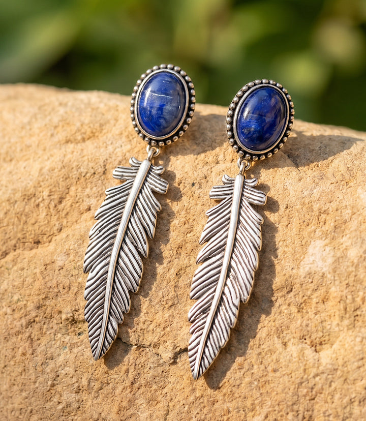 Embellished Feather Earrings