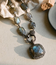Labradorite Bezel Crystal Pendant Necklace