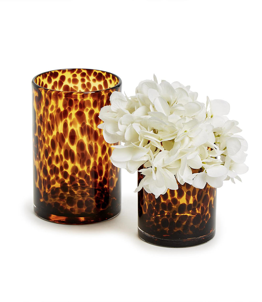 Tortoise Glass Candleholders, Set Of 2