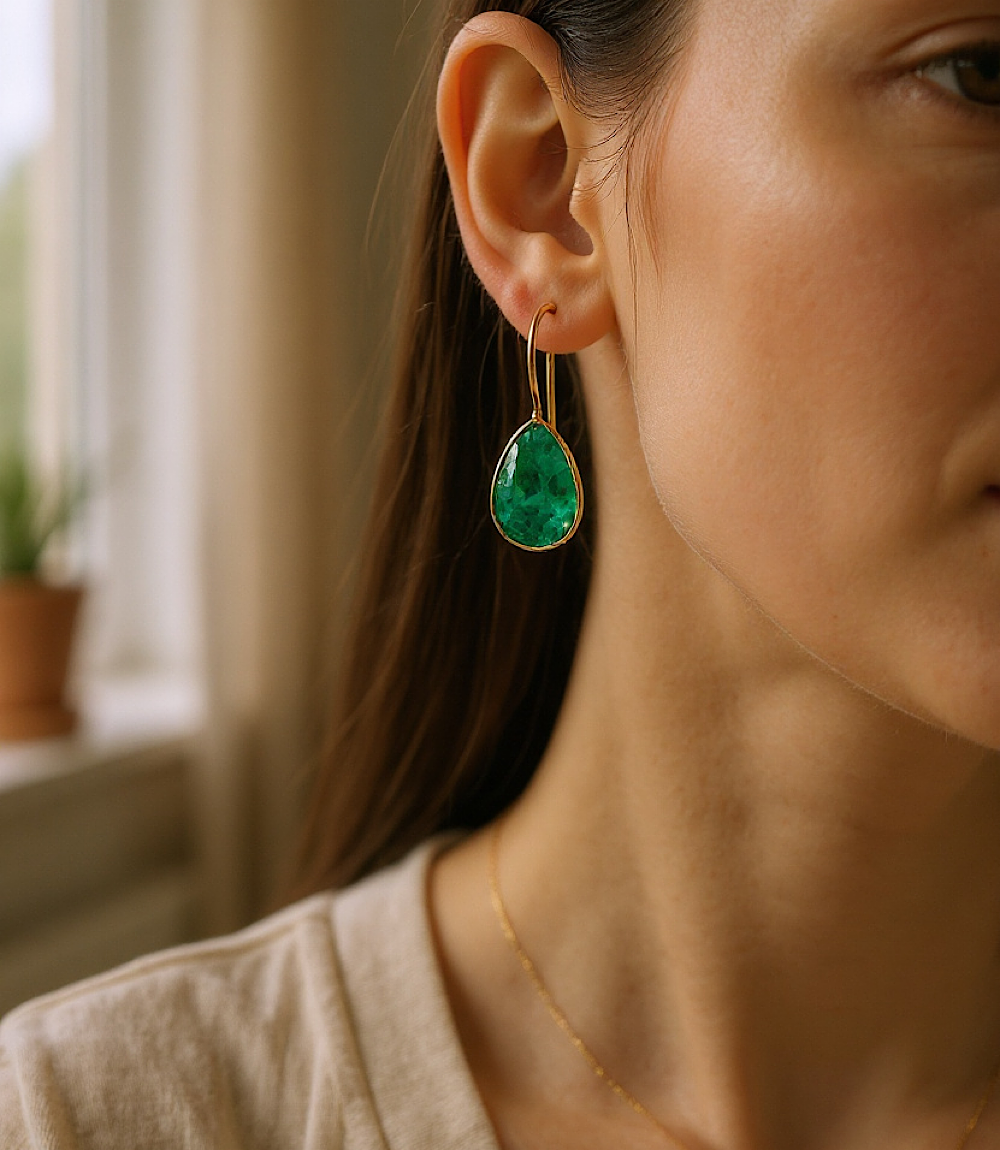 Gemstone Teardrop Earrings