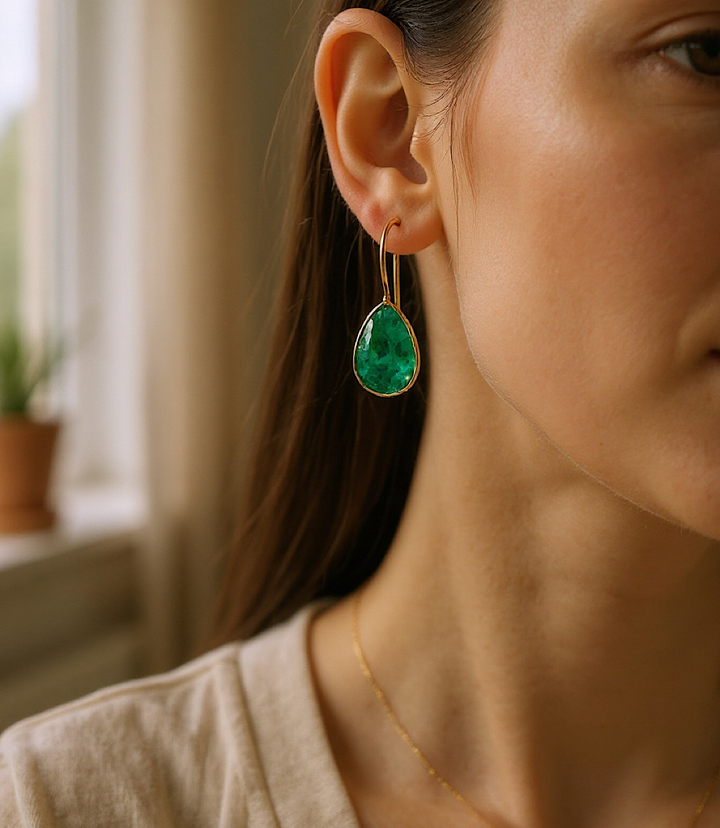 Gemstone Teardrop Earrings