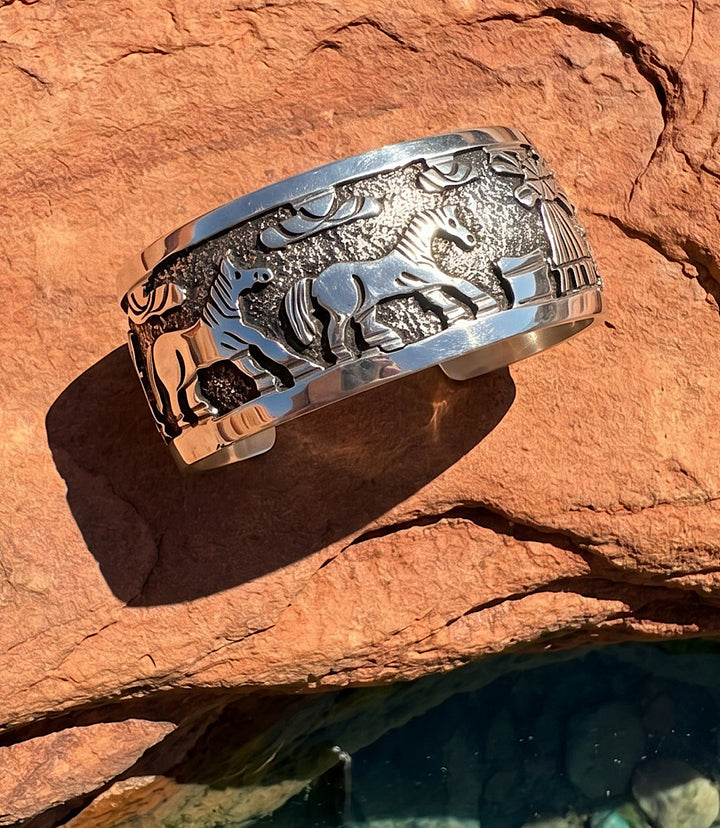 Embellished Sterling Silver Cuff Bracelet