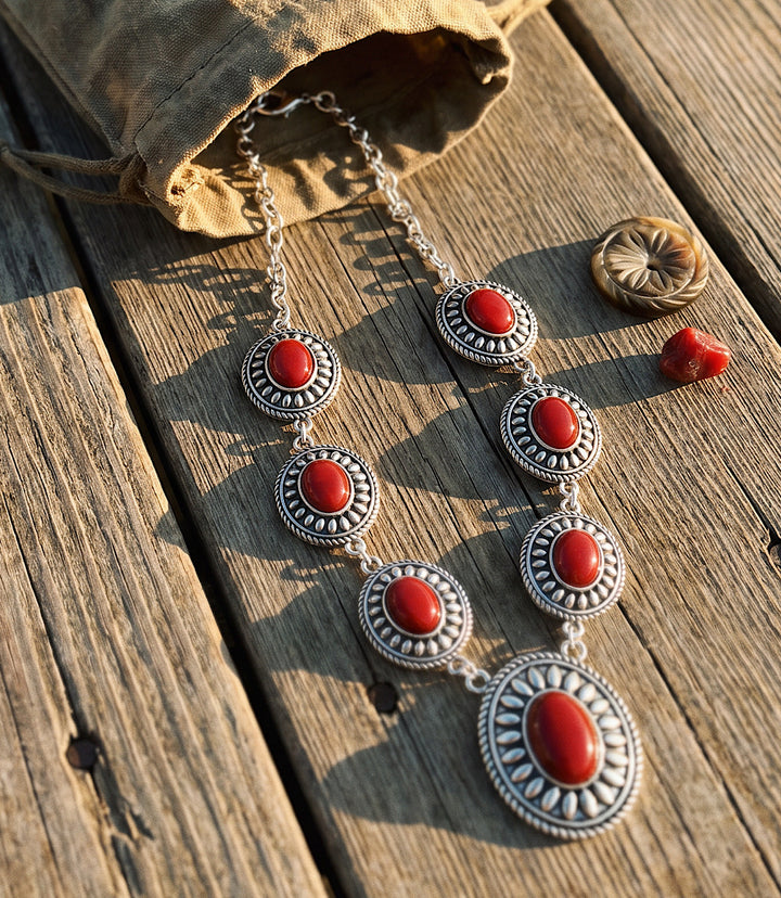Embellished Concho Necklace