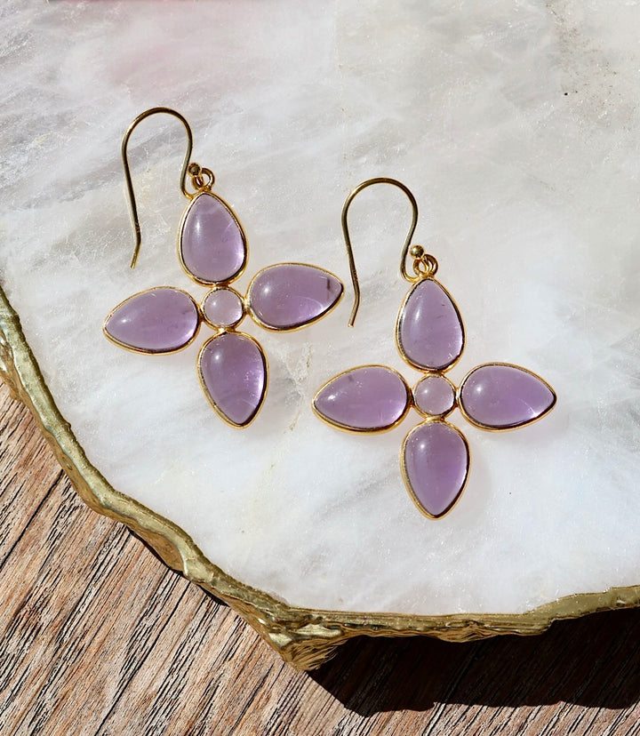 Dangling Gemstone Earrings