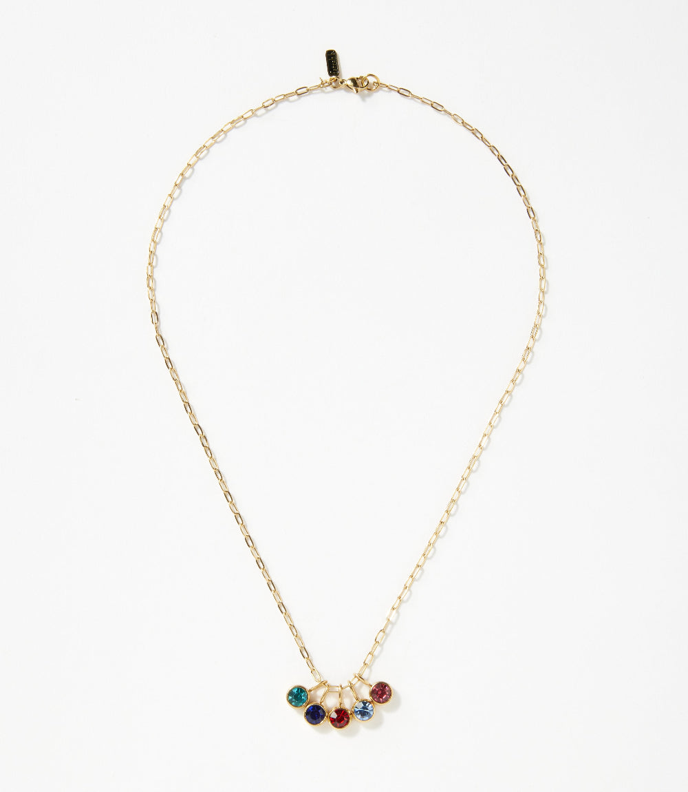 Five Gem Charm Necklace