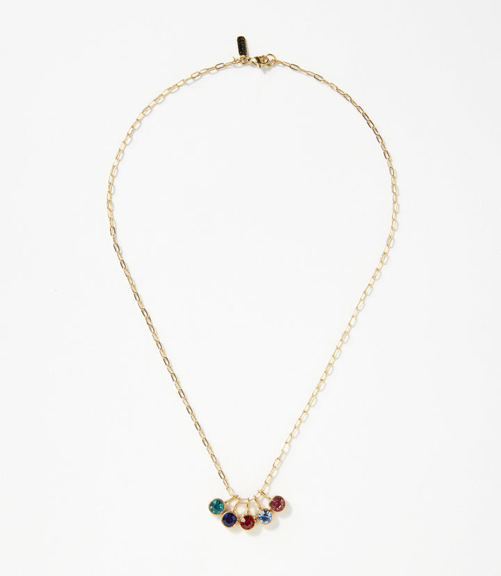 Five Gem Charm Necklace