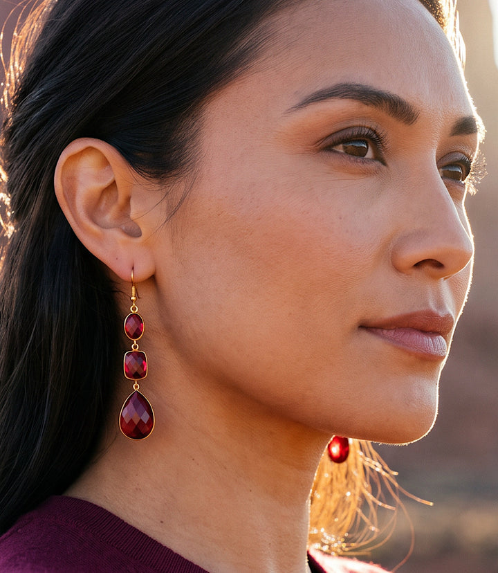 Ruby Teardrop Earrings