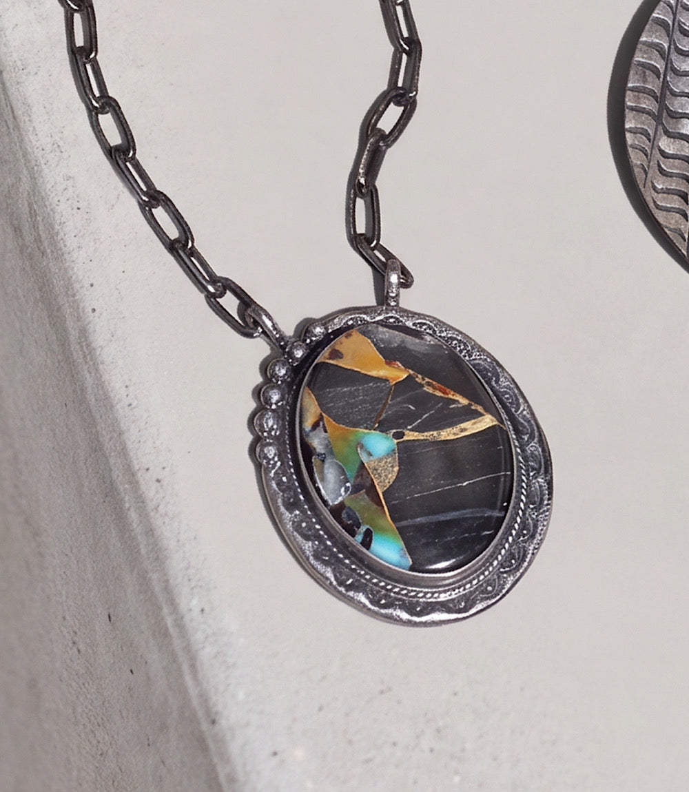 Blackjack Turquoise Pendant Necklace