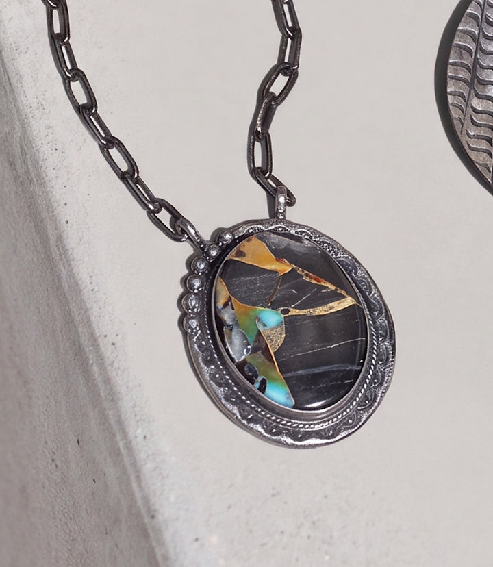 Blackjack Turquoise Pendant Necklace