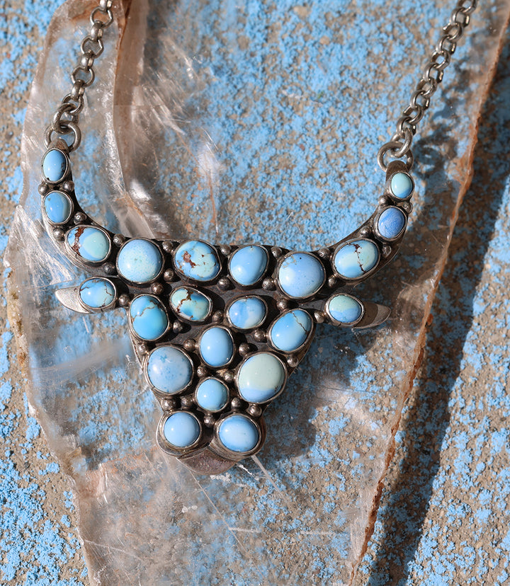 Golden Hill Longhorn Turquoise Pendant Necklace