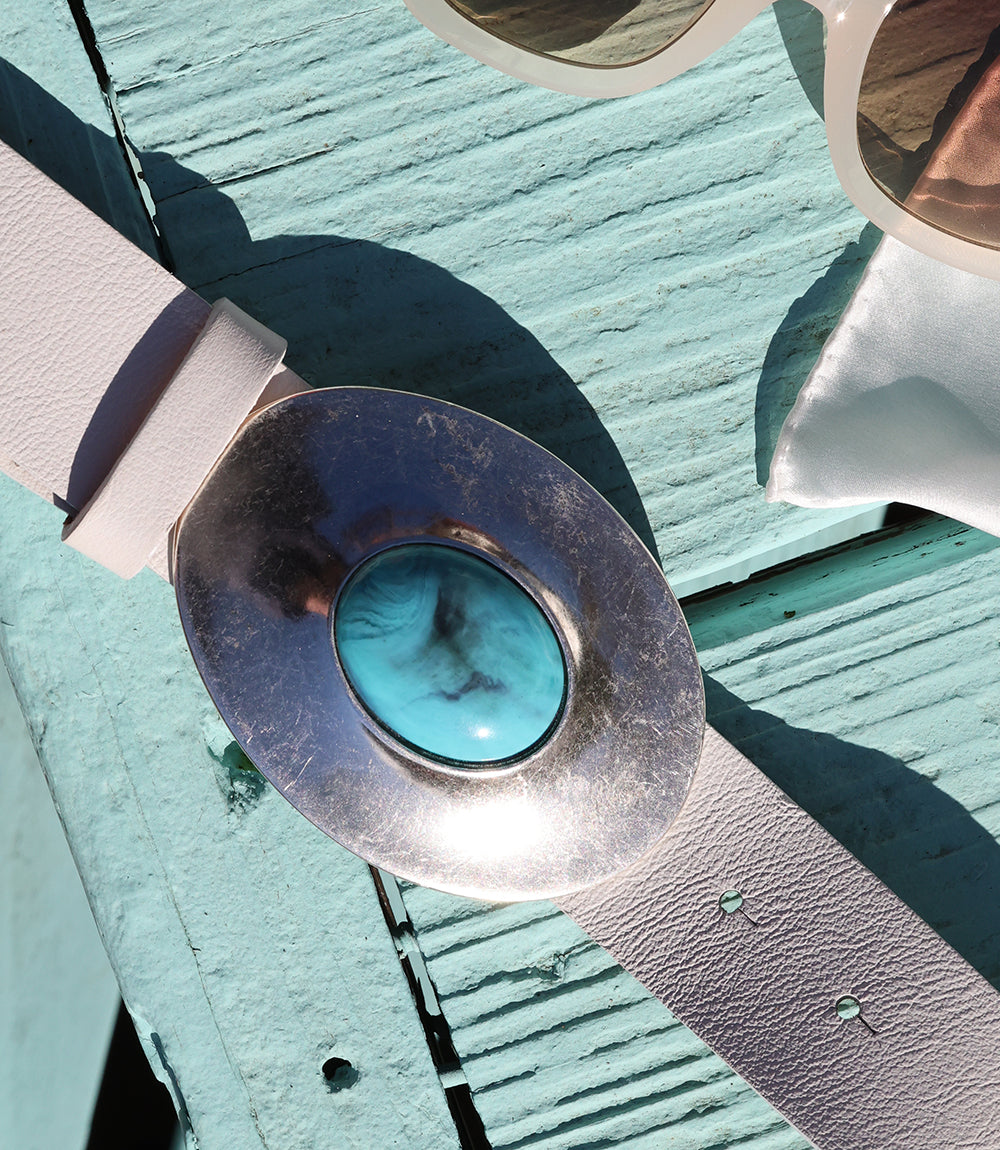 Streets Ahead Turquoise Buckle Leather Belt