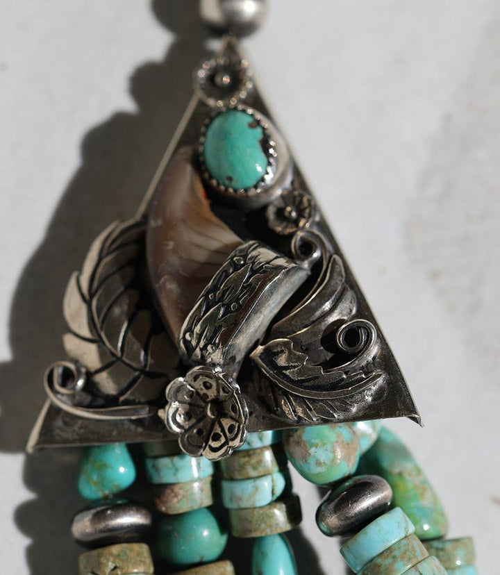 Vintage Mixed Turquoise & Charms Strand Necklace