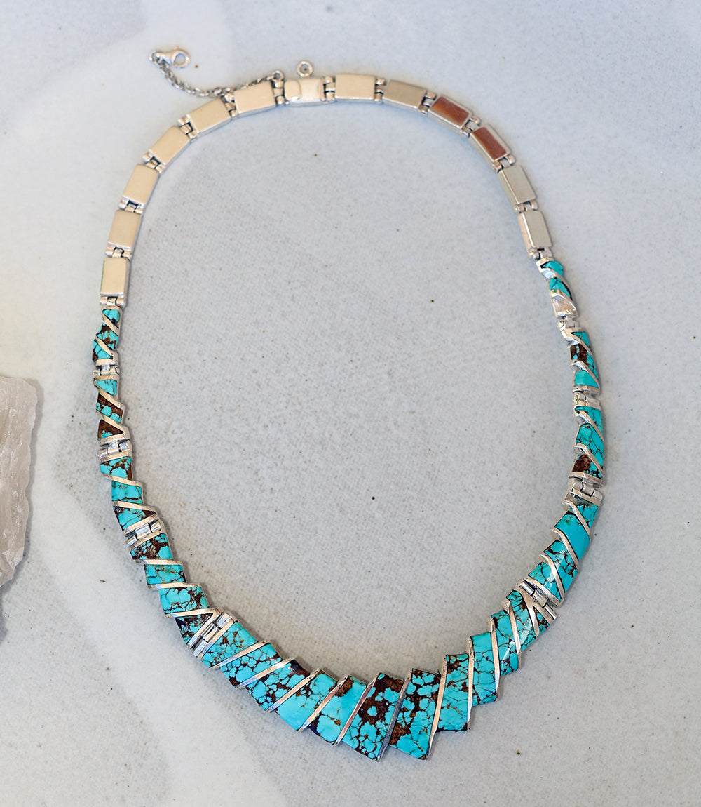 #8 Turquoise Necklace, Bracelet, And Earring Set