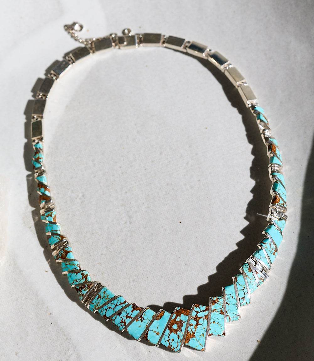 #8 Turquoise Necklace, Bracelet, And Earring Set