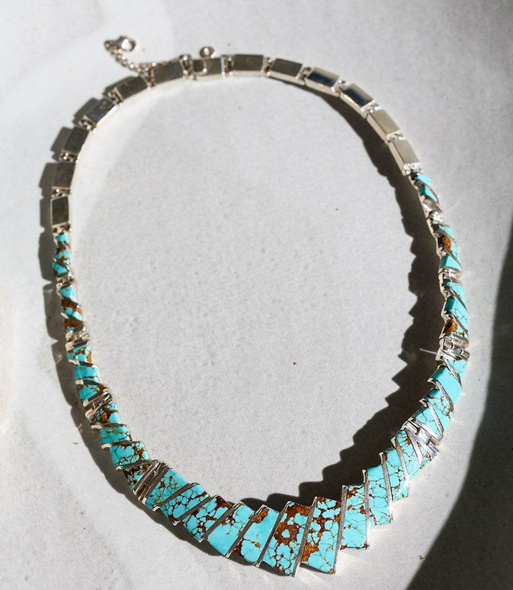 #8 Turquoise Necklace, Bracelet, And Earring Set