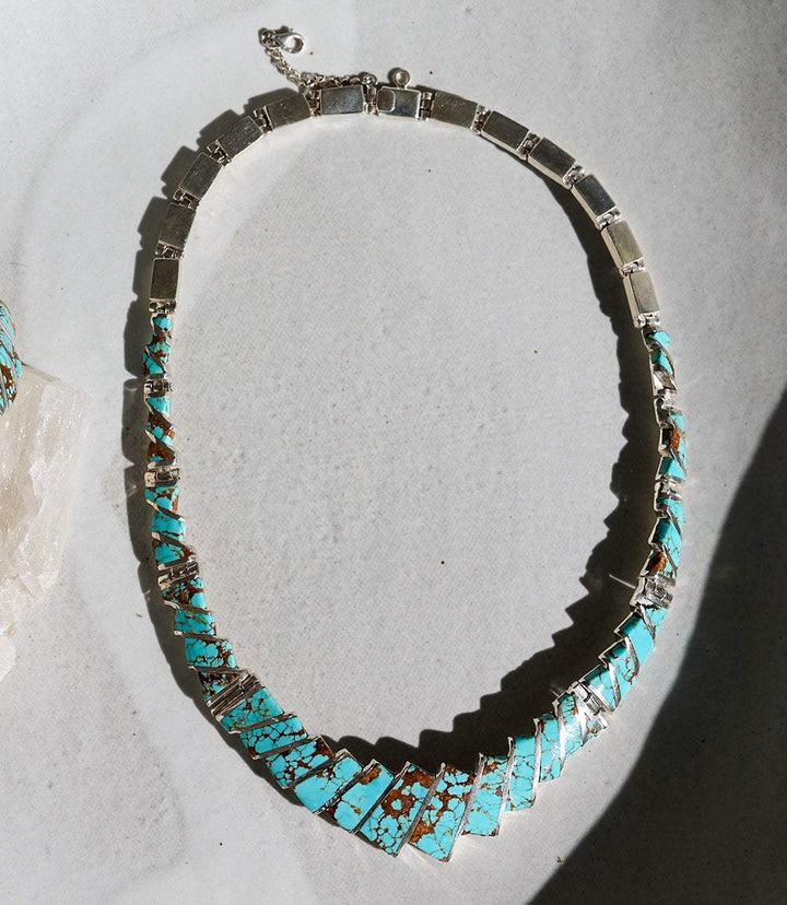 #8 Turquoise Necklace, Bracelet, And Earring Set