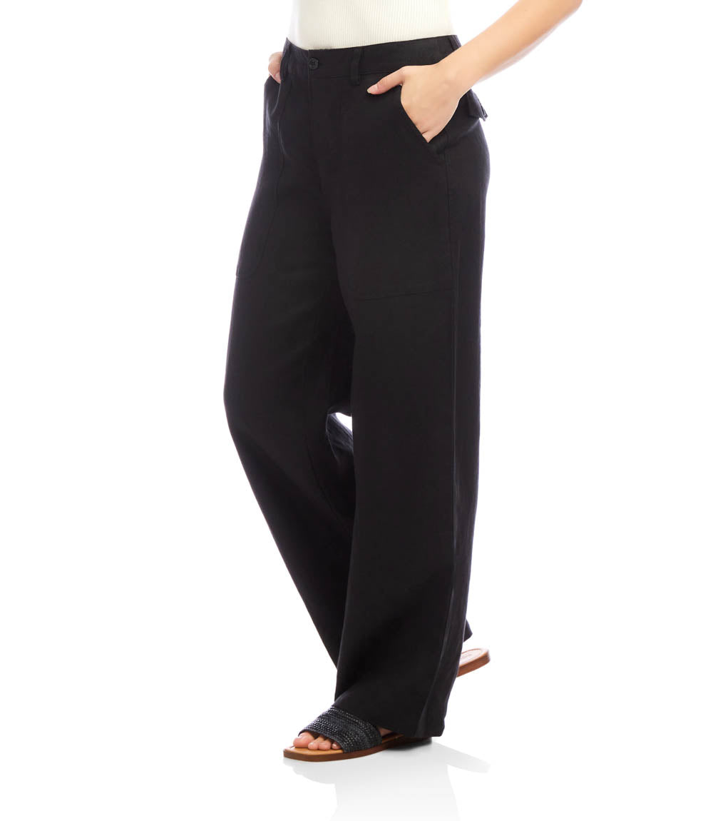 Linen Wide-Leg Trousers
