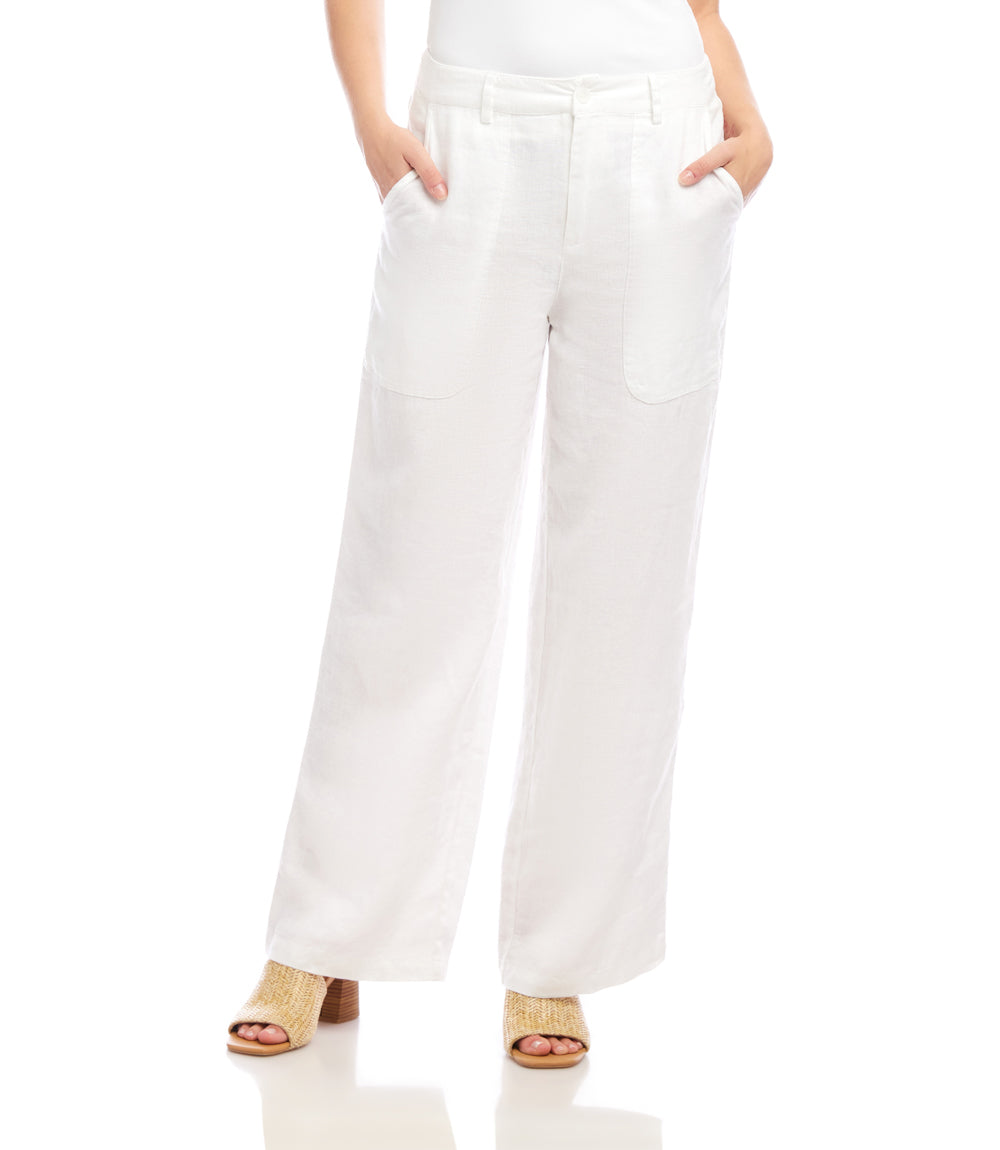 Linen Wide-Leg Trousers
