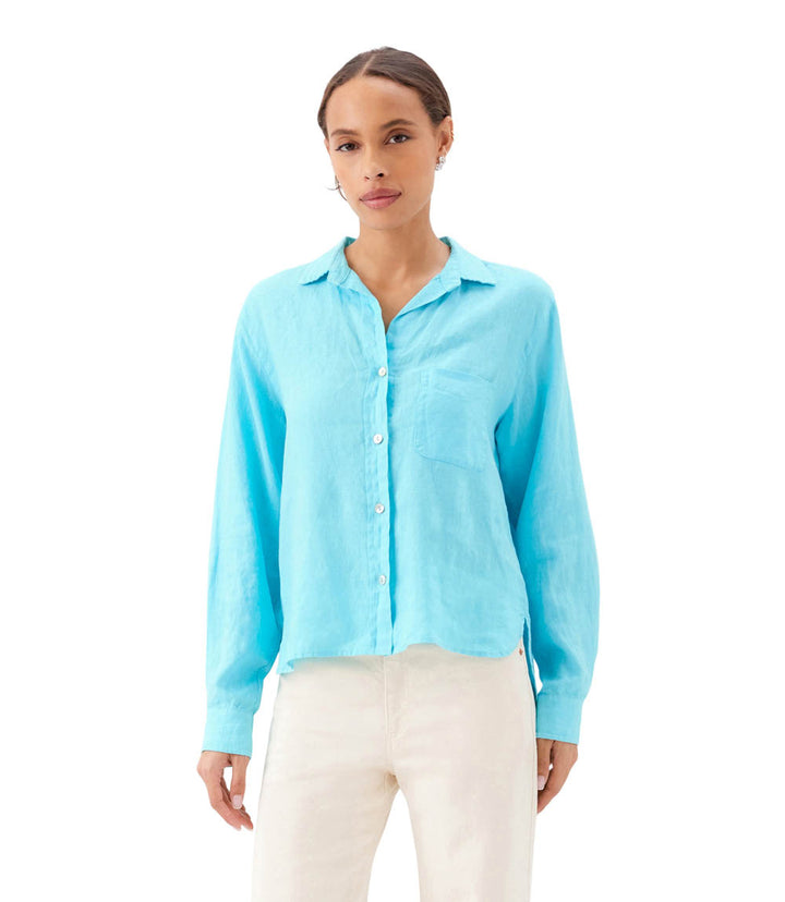 Long Sleeve Linen Button-Up Shirt