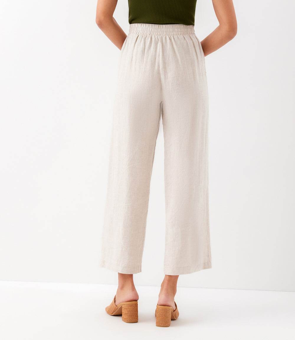 Drawstring Linen Pants - Breathable, Relaxed Fit with Elastic