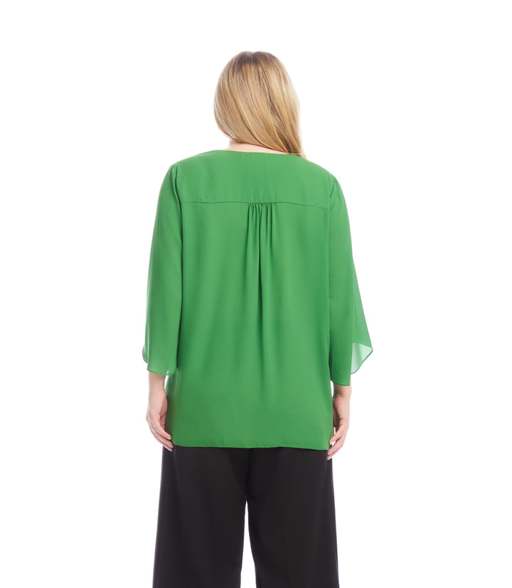 Plus Size Bracelet Sleeve Asymmetric Top