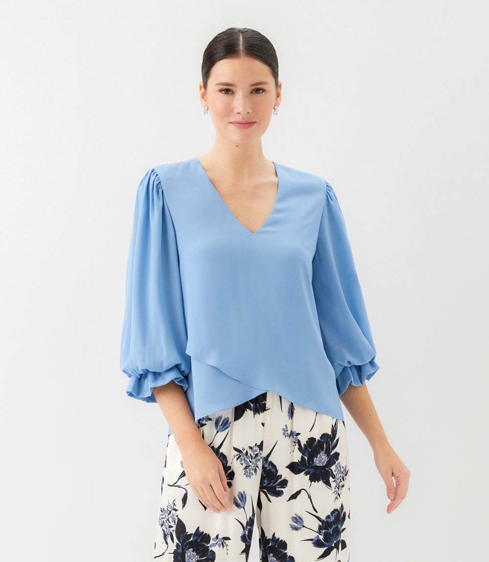 Layered Sleeves Example Layered Sleeve Asymmetric Top – Karen Kane