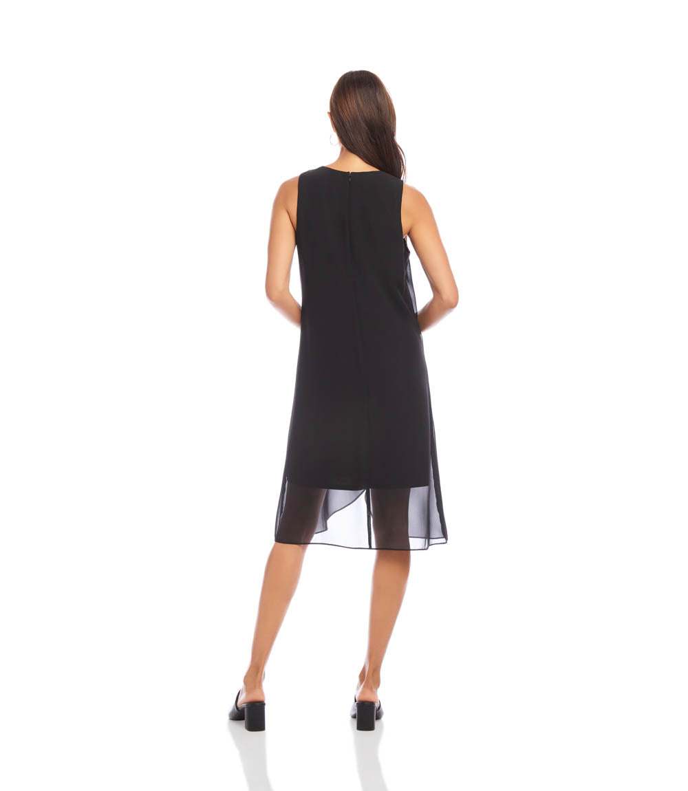 Sleeveless Draped Crossover Dress
