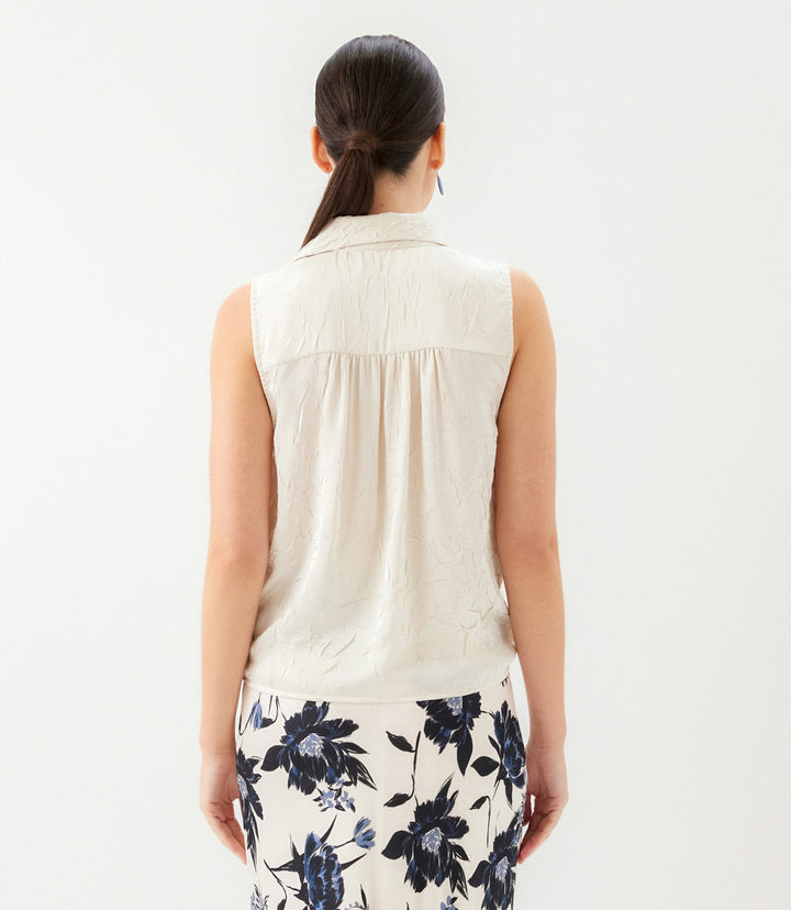 Sleeveless Tie-Front Top