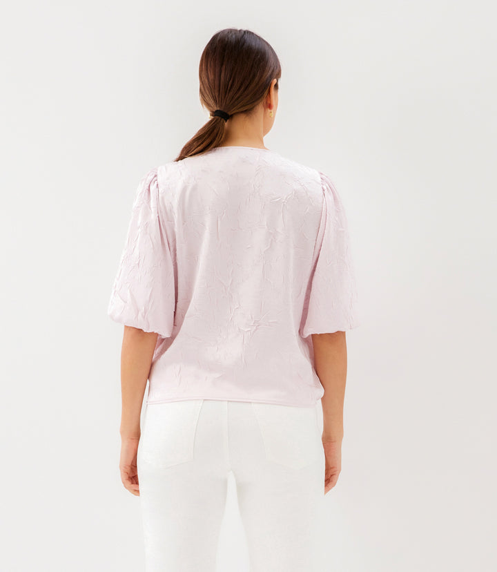 Puff Sleeve Tie-Front Top