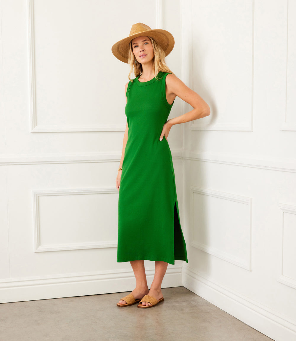 Sleeveless Ribbed Column Dress
